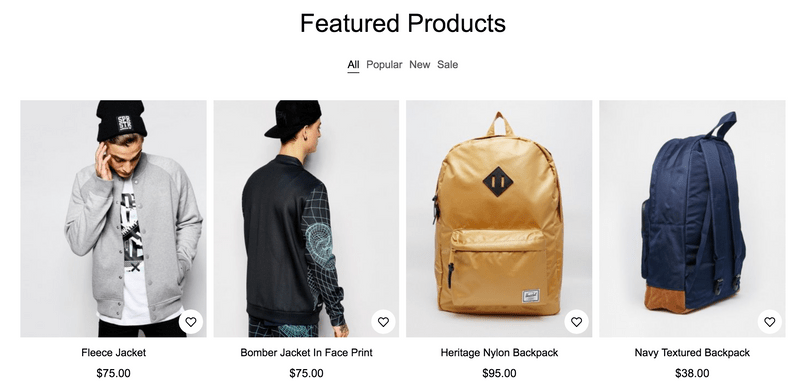 Homepage Features Products